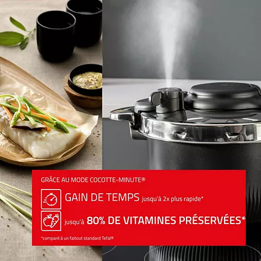 Autocuiseur Seb cocotte 3 en 1 TEMPO 6L noir